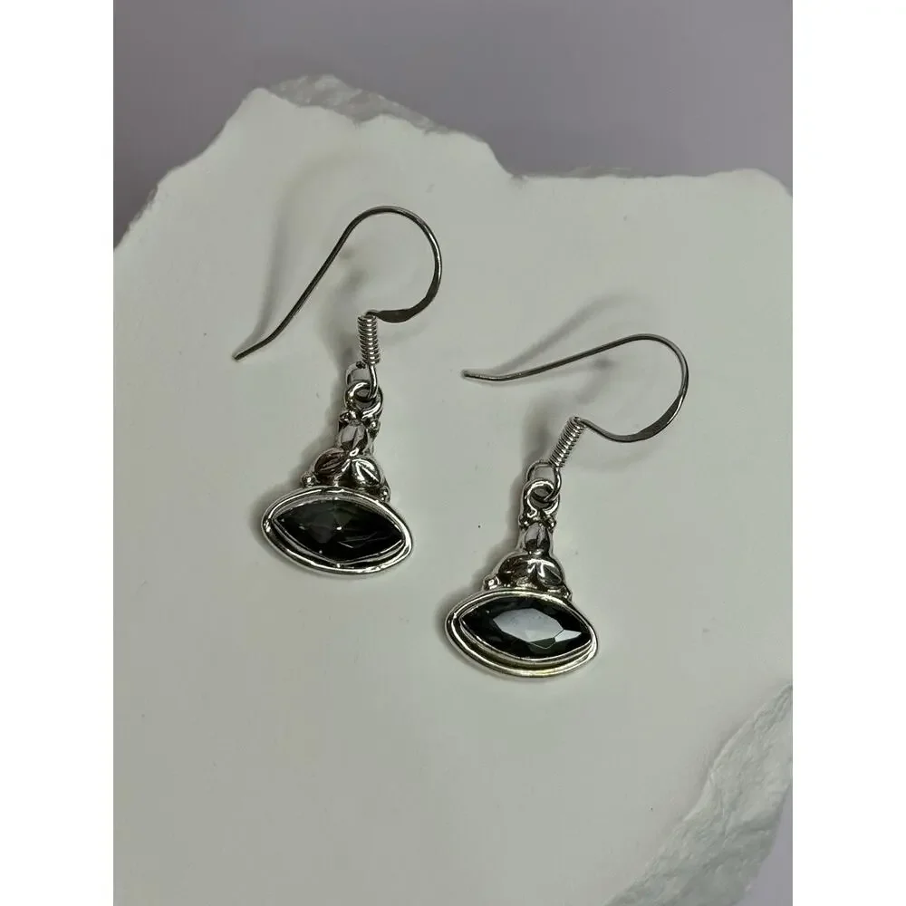 925 Sterling Silver Alexandrite Earrings Length 1.3 Inch